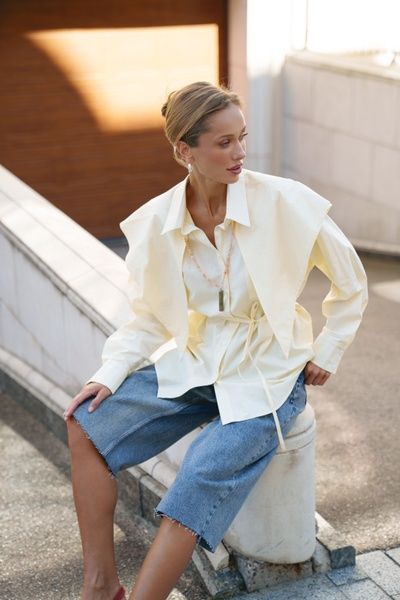 Сорочка жовта KATE SHIRT o_RBKATE 07 фото