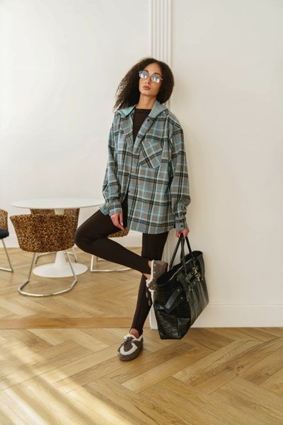 Сорочка вовняна ментолова ROUX o_RBROUX 18 фото