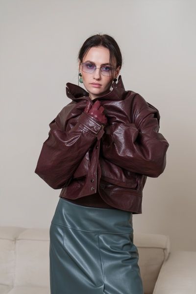 Куртка бургунді екошкіра ROUGE