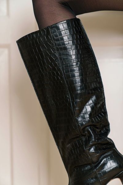 Чоботи чорний корокодил MUSE на шкірі MUSE s 01 36 фото
