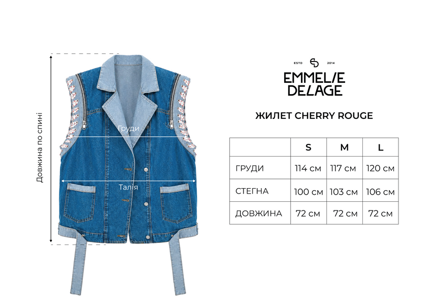 Жилет джинсовий синій CHERRY ROUGE