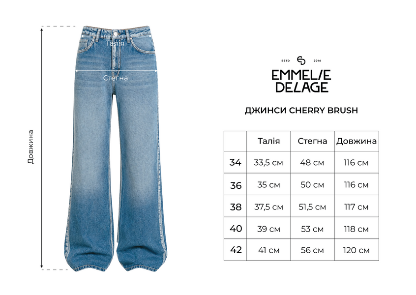 Джинси сині CHERRY BRUSH o_DJBRUSH 04-34 фото