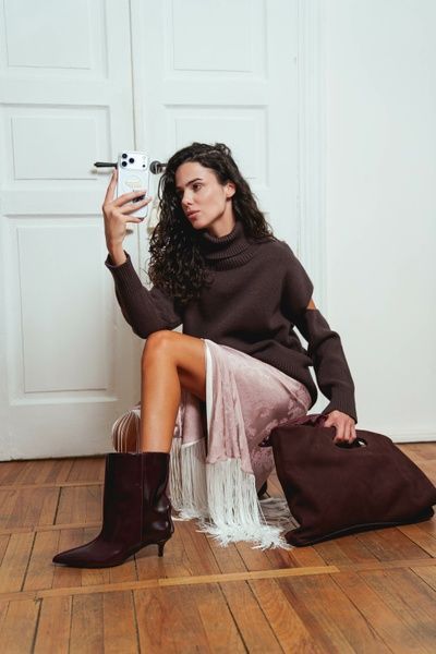 Больйони бургунді CODY на шкірі CODY s 22-36 фото